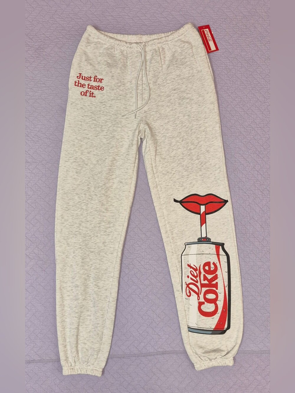Coca-Cola Womens Light Heather Gray Lounge Pants Size Small - Picture 2 of 5